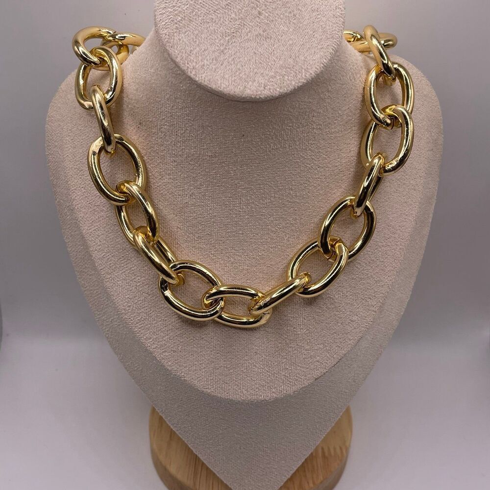 I.N.C. International Concepts Gold Tone Pave Toggle Chain Link 18” Necklace - Picture 1 of 12